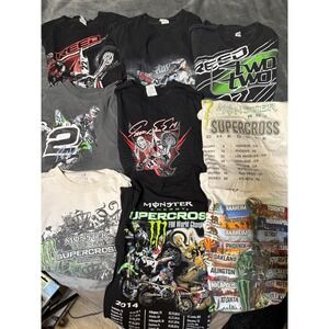 Lot of 9 Vtg Reed Windham Shirt Mens Small Black #14 Monster Motocross Racing